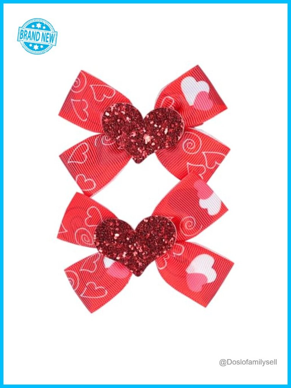 Red Heart Bow Hair Clip Valentine Headband for Women Girls